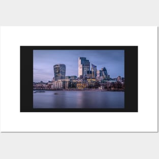 River Thames and City of London at Sunset Posters and Art